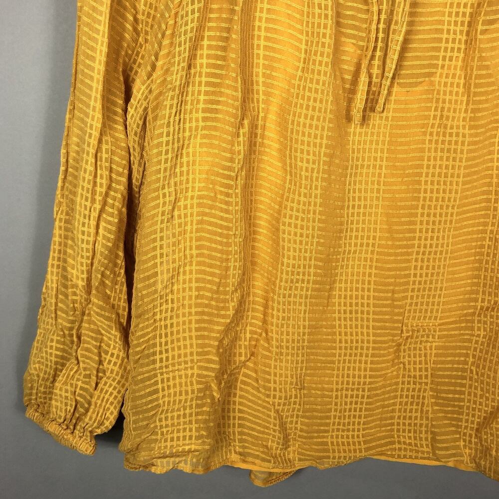Tory Burch Natalie Silk Blouse L Golden Crest Cami Lined Neck Tie Textured - Picture 5 of 8